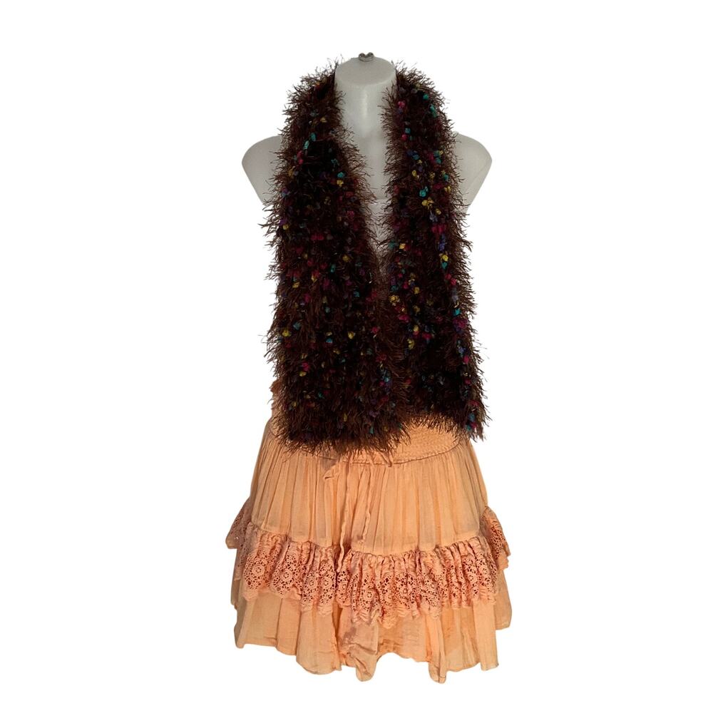 Colorful Fluffy Dotted Mohair Whimsy Scarf: OS